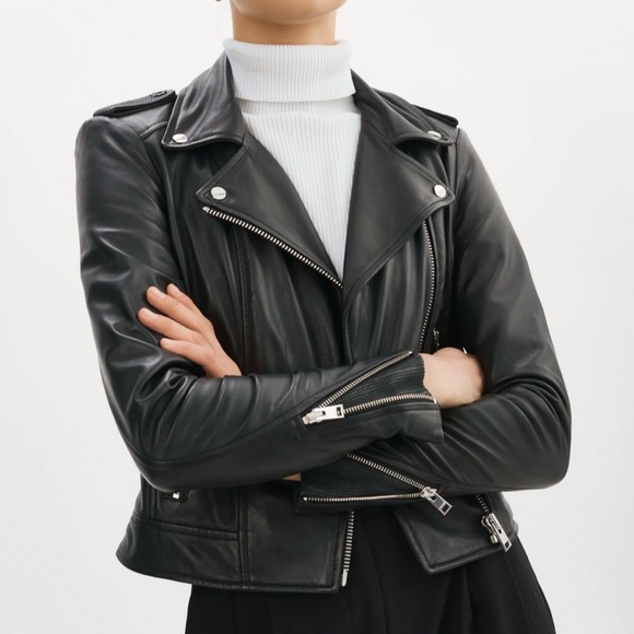 LAMARQUE Donna Iconic Leather Biker Jacket - Picture 4 of 13